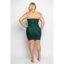 Plus Size Mesh Ruched Bodycon Tube Mini Dress — view 3