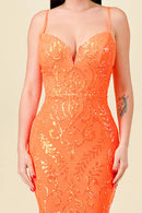 Sequin V-Wire Bodycon Mermaid Maxi Dress, view 5