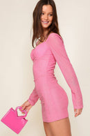 Glittery Mesh Holiday Dress — view 6