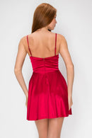 Satin Rhinestoned Skater Mini