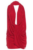 Sexy Deep V Neck Halter Backless Bodycon Mini Dress - view 3