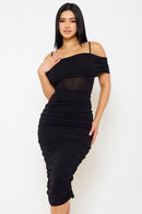 Glitter Open Shoulder Midi Dress — view 2
