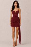 V-Trim Ruched Bodycon Mini Dress — view 2