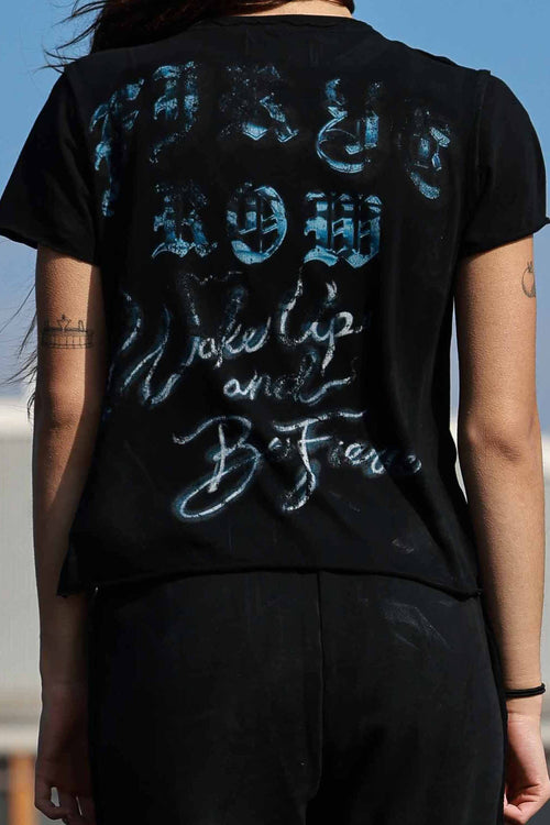 Wake Up and Be Fierce Flame Applique Tee - view 4