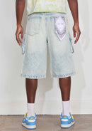 Washed Multi Cargo Denim Jorts — view 5