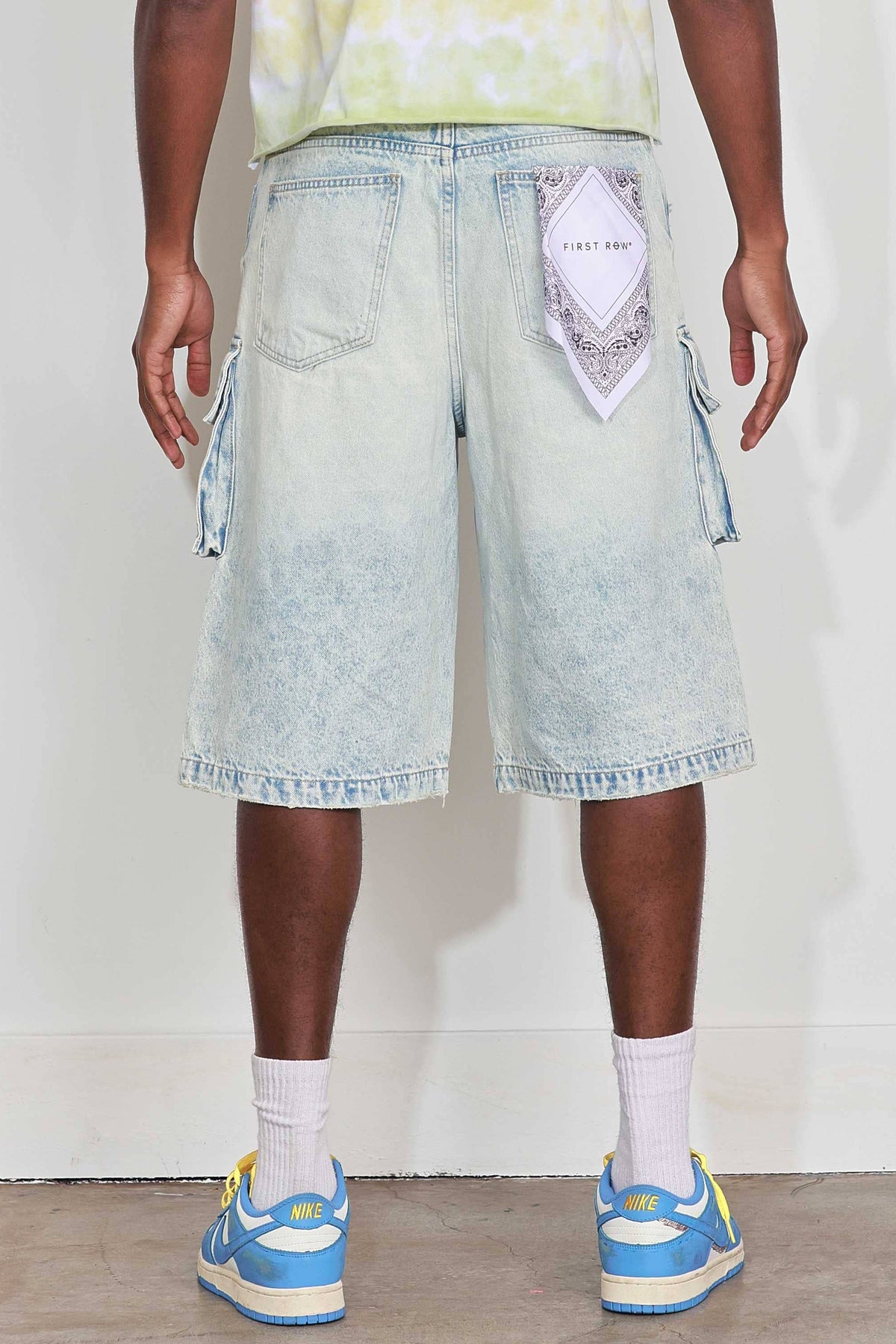 Washed Multi Cargo Denim Jorts - view 5