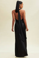 Solid Satin Halter Maxi - view 6