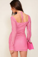 Glittery Mesh Holiday Dress — view 2