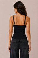 Bra-Insert Lace Trimmed Ruched Centre Cami — view 7