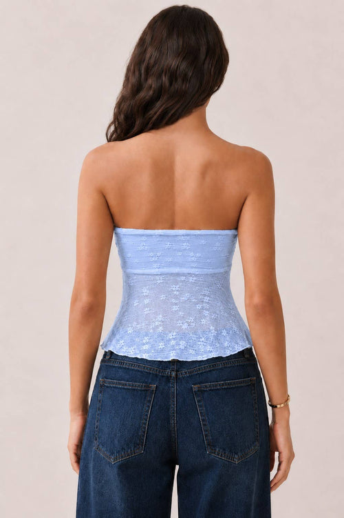Strapless Tube Fly-Away Lace Top — view 3