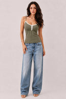 Babydoll Lace Trimmed Camisole with Baby Buttons — view 15