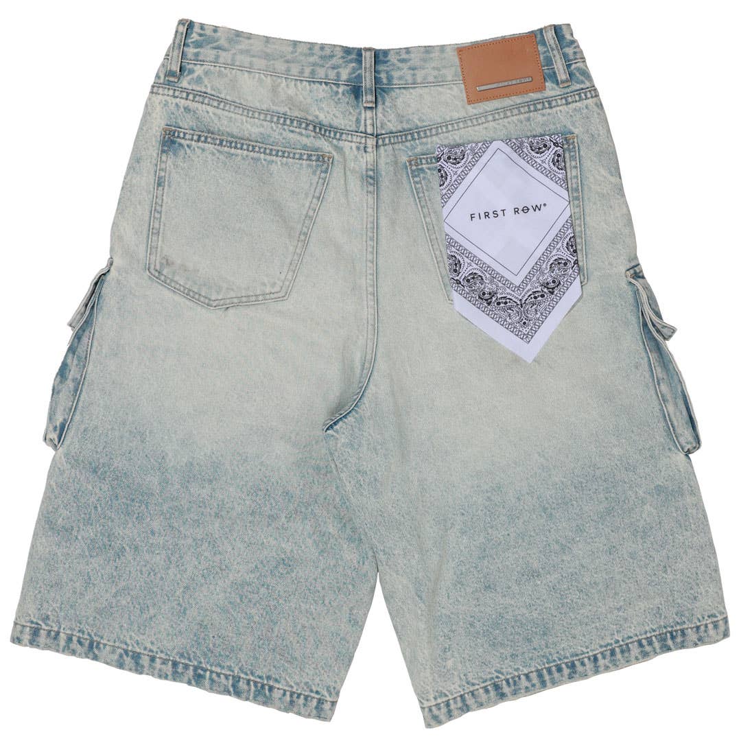 Washed Multi Cargo Denim Jorts — view 8