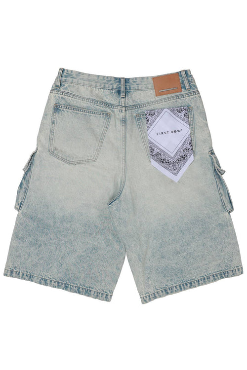 Washed Multi Cargo Denim Jorts - view 8