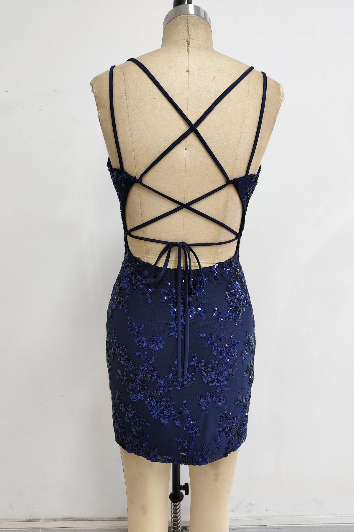 Floral Sequin Lace Up Mini - view 8