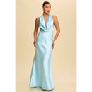 Solid Satin Halter Maxi — view 8