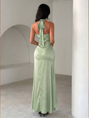 Satin Cami Maxi Dress with Ruffle Hem — view 3