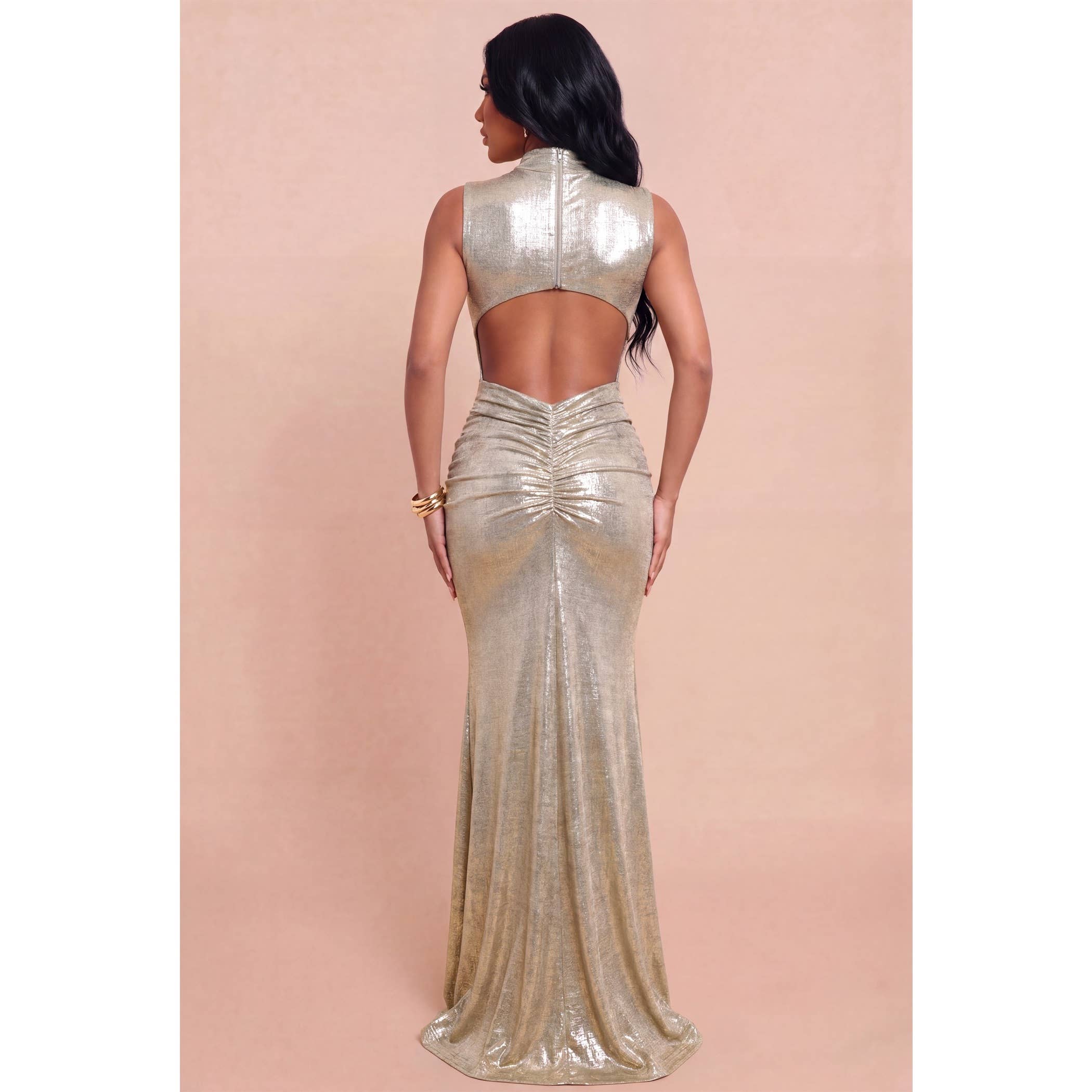 Metallic Resin Trim Dress — view 2