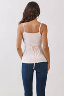 Striped Picot Edge Button-Front Babydoll Henley — view 5
