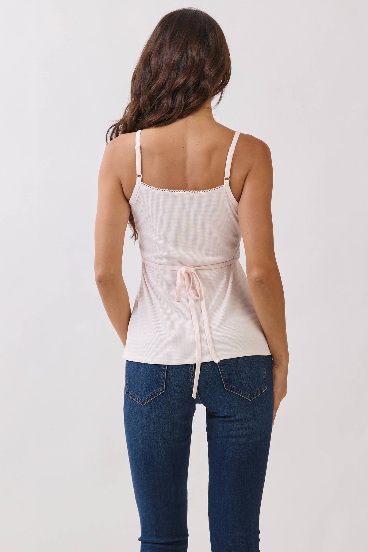 Striped Picot Edge Button-Front Babydoll Henley — view 5
