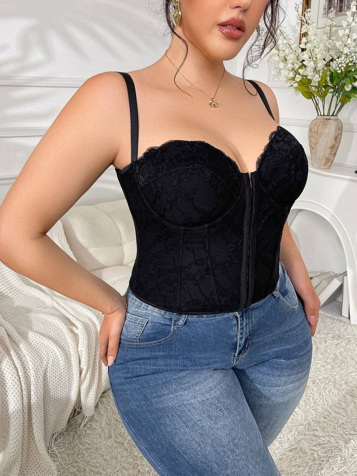 Sexy Lace Corset Top for Plus Size Women — view 4
