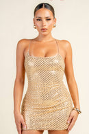 Mesh Sequin Pearl Dress — view 3