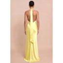 Solid Satin Halter Maxi — view 4