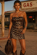 Sequin Leopard Mini Skirt — view 4
