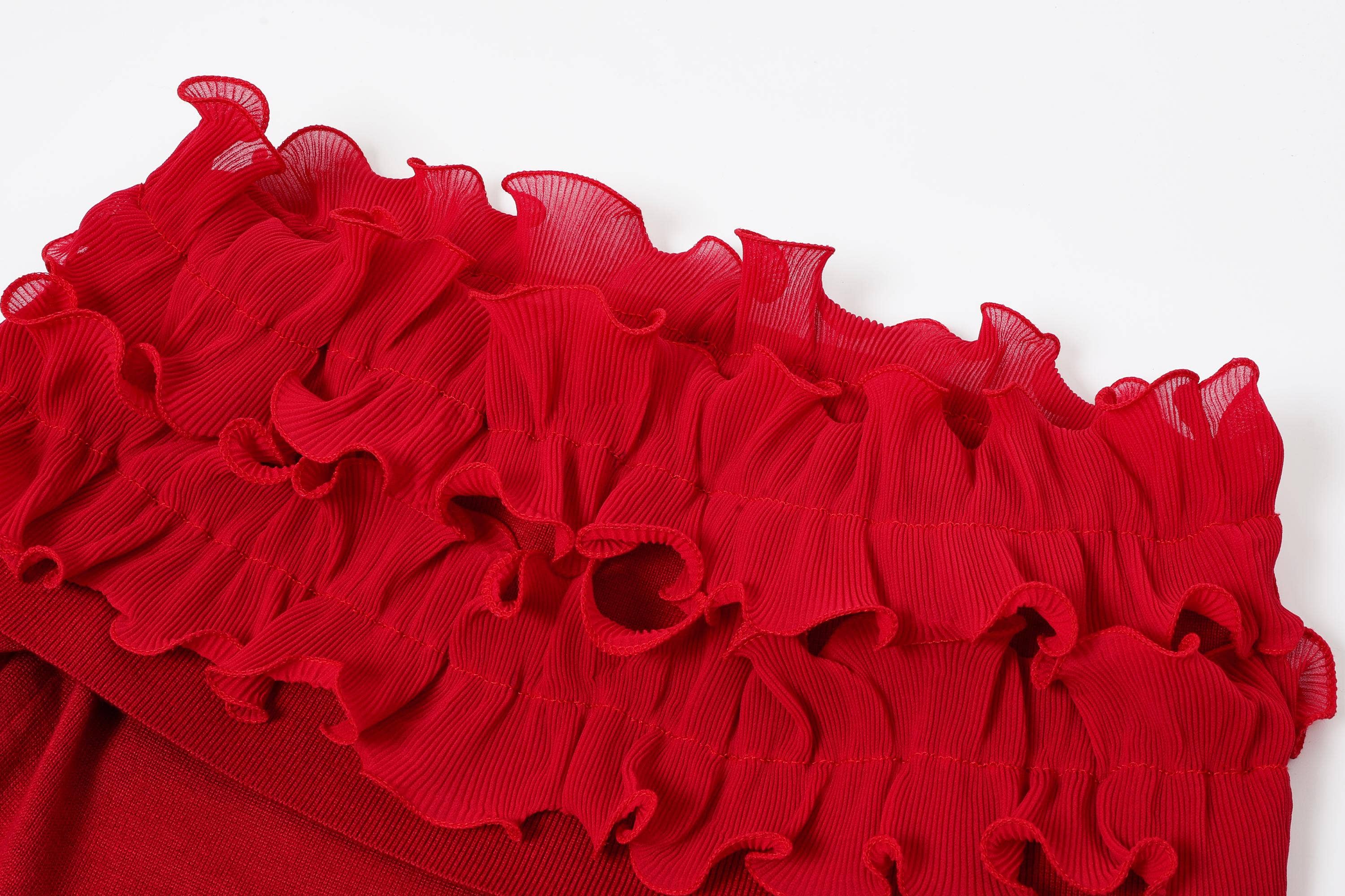 Micro Pleated Ruffle Off Shoulder Top — view 3