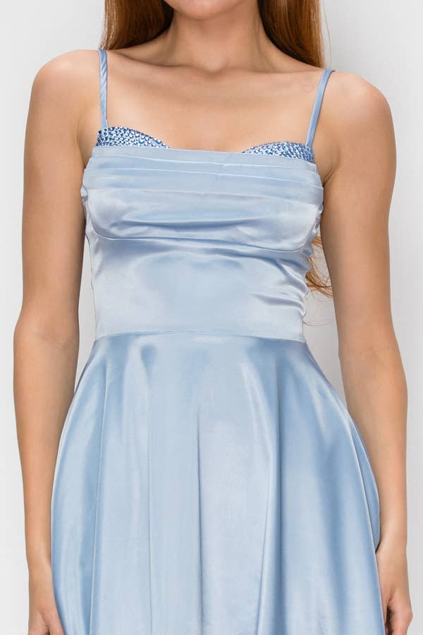 Satin Rhinestoned Skater Mini — view 14