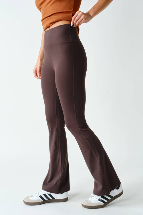 Venice Seamless-Front Flare Pants — view 3