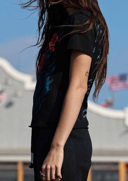 Wake Up and Be Fierce Flame Applique Tee — view 3