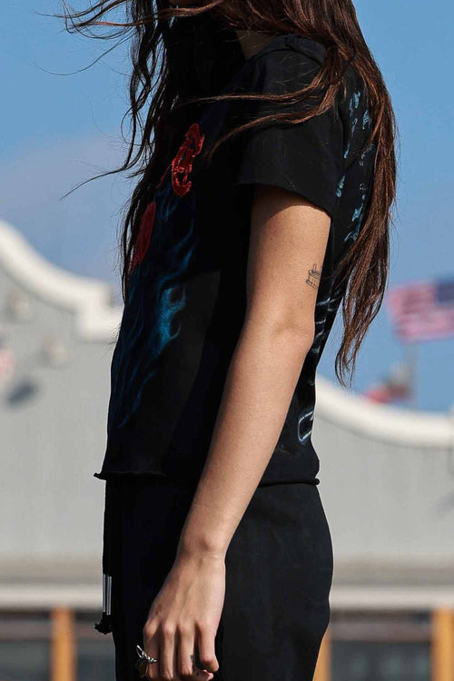 Wake Up and Be Fierce Flame Applique Tee - view 3
