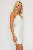 Beaded V-Neck Crossback Mini - view 15