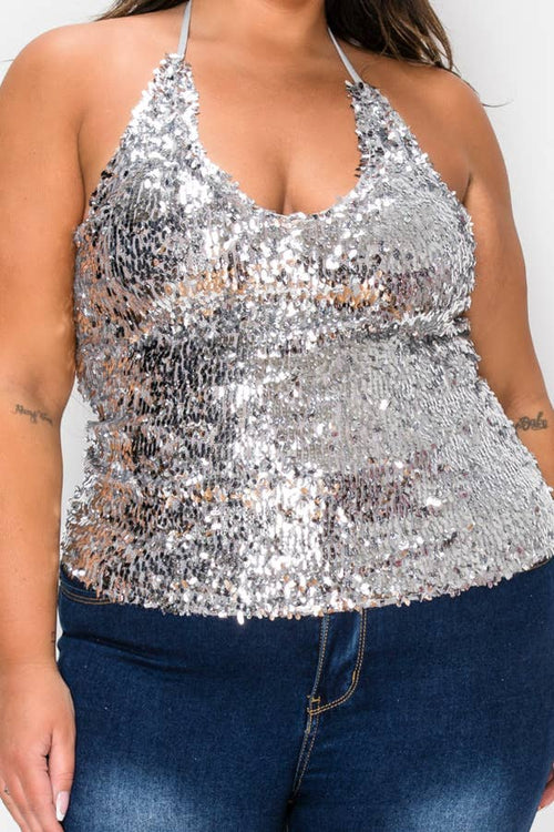 Sequin Halter Top — view 4