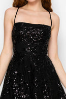 Sequin Fit and Flare Mini Dress, view 2