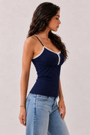 Babydoll Lace Trimmed Camisole with Baby Buttons — view 6