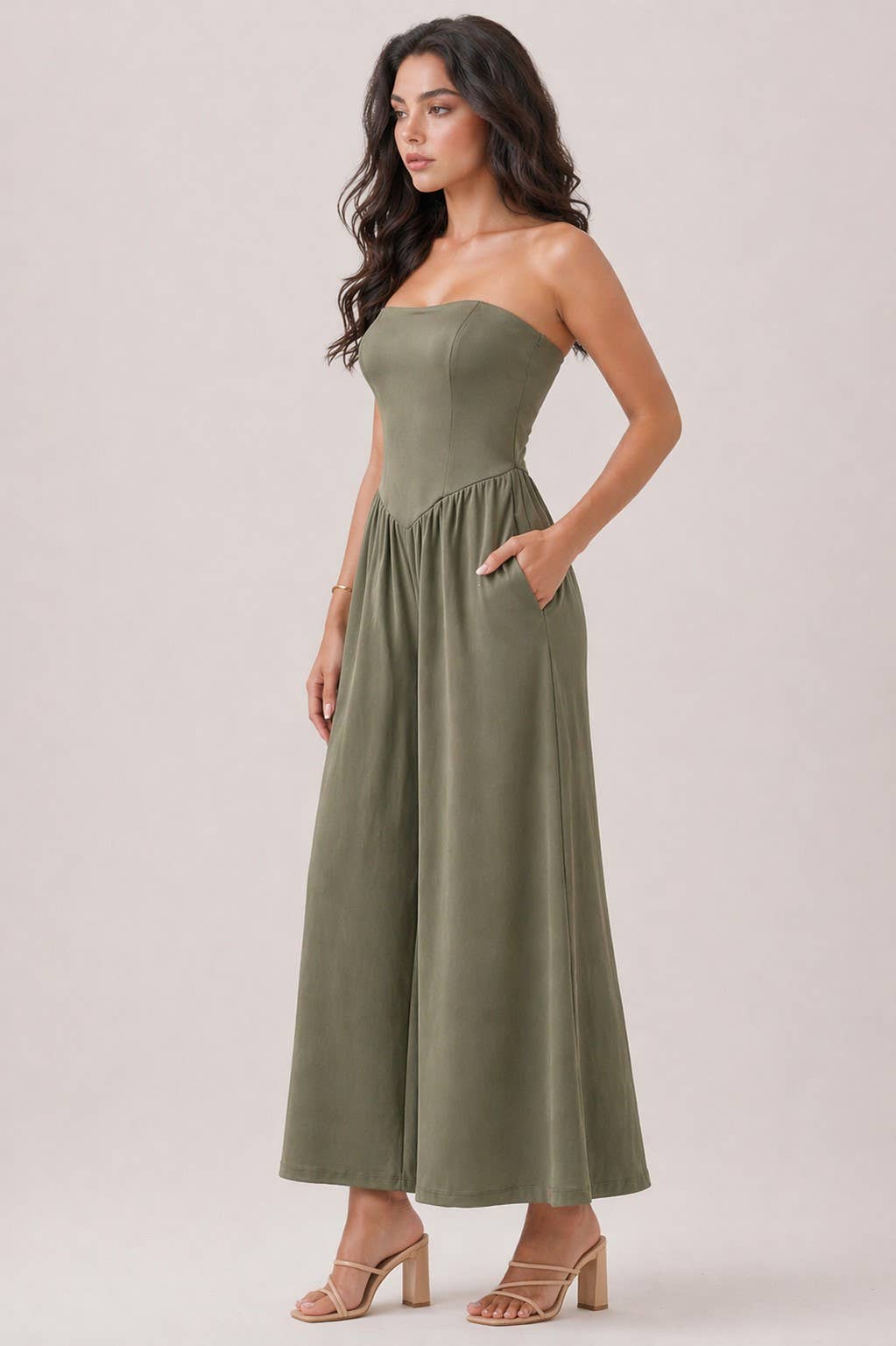 V Shape Drop Waist Tube Jumpsuit — view 2