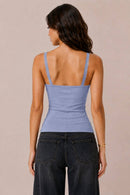 Bra-Insert Lace Trimmed Ruched Centre Cami — view 10