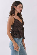 Plunging Tiered Lace Babydoll Cami Top — view 3