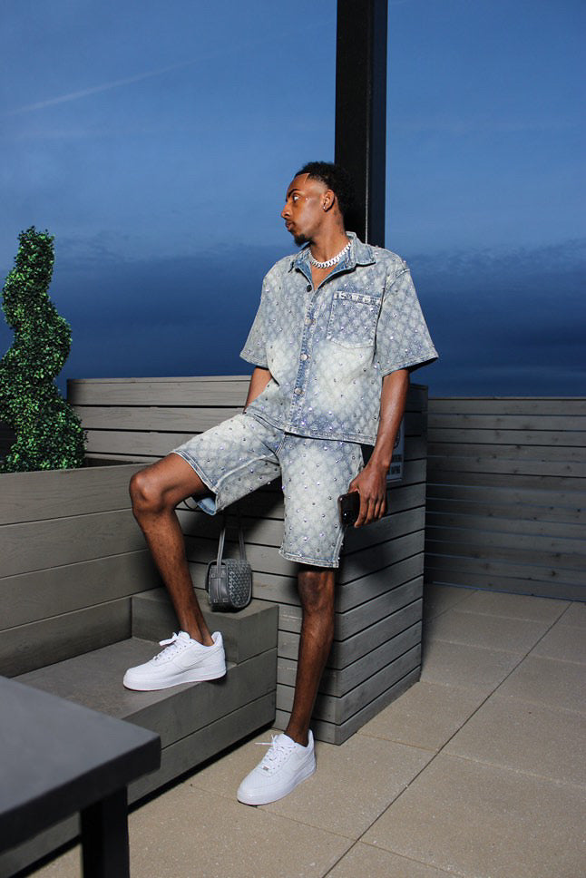 Rebel "Lux Diamond" Button Down Top