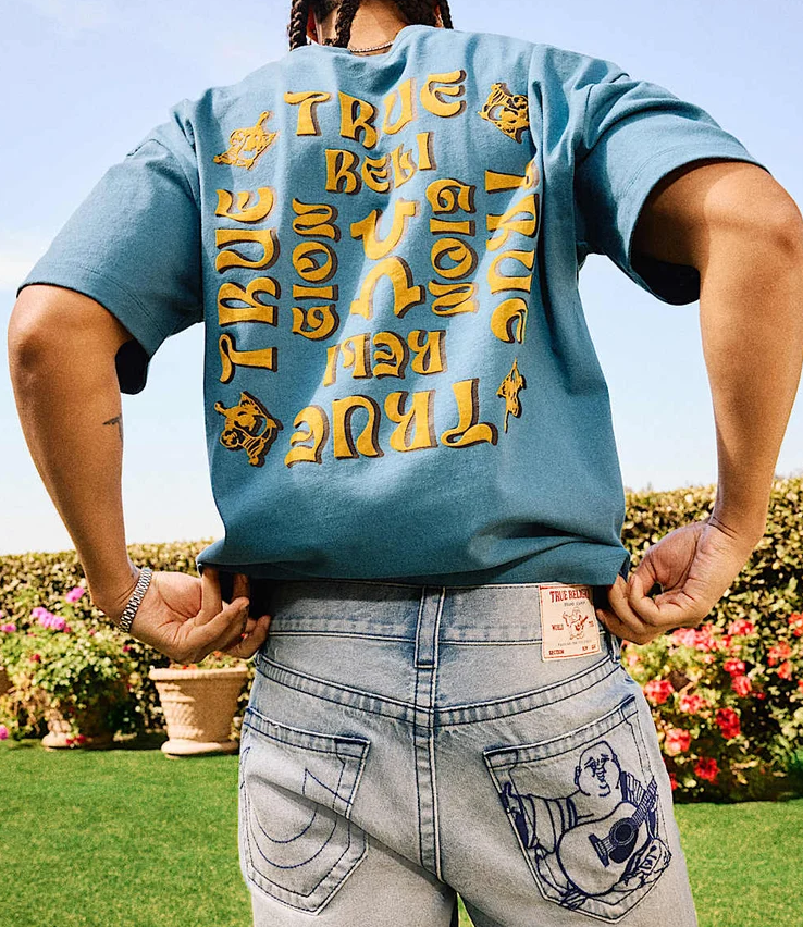 True Religion "Flocked Logo Oversized" Tee