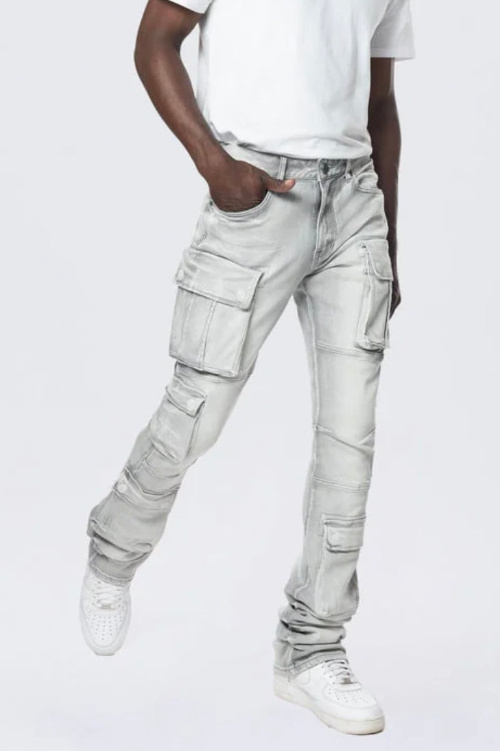 Smoke Rise Utility Muti Pocket Stacked Jeans - view 9