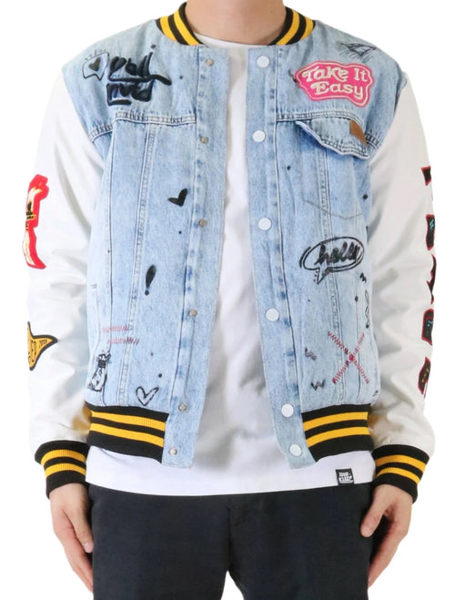 LTK Denim Varsity Jacket