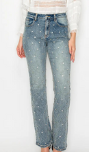 Artemis Jewel Embellished All Over Rhinestone Modern Bootcut Jeans — view 2