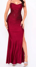 Symphony "Rhinestone Shakira Rib Mermaid" Maxi Dress