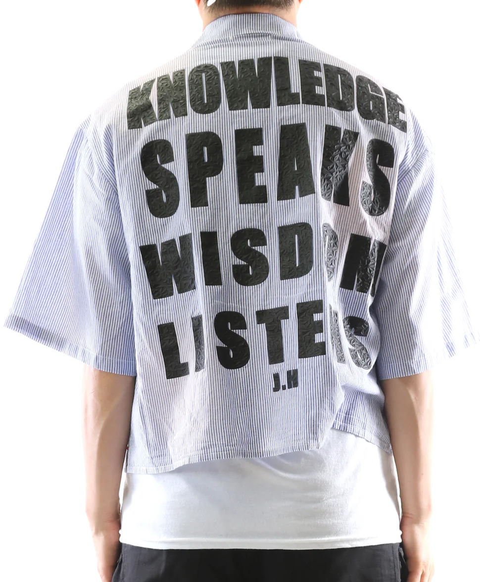 LTK "Knowledge Speaks Wisdom Listens" Flannel Cropped Button Down
