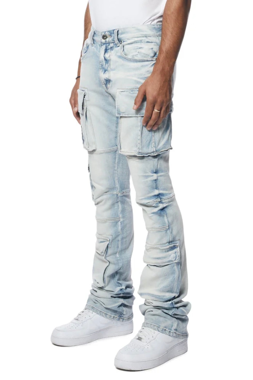 Smoke Rise Utility Muti Pocket Stacked Jeans - view 4