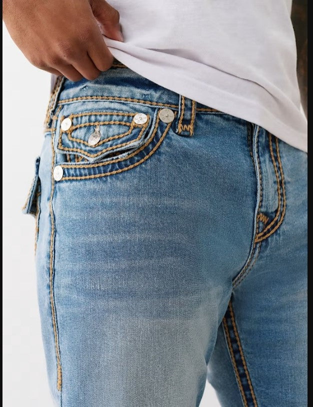 True Religion Ricky Rope Stitch Straight Jeans — view 4