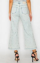 Artemis Jewel Embellished High Rise Cropped Palazzo Pants — view 3