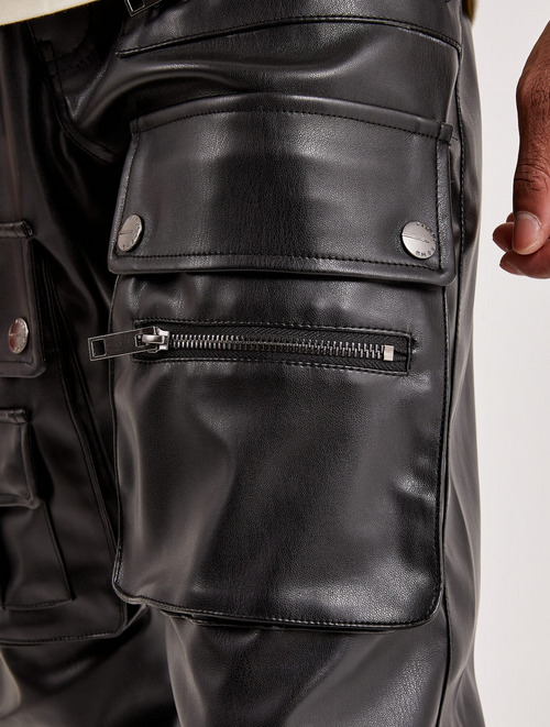 First Row Leather Racing Cargo Pants — view 4